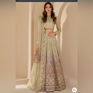Gorgeous XS light green ombré lehenga from pinkphulkari. Worn once.